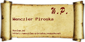 Wenczler Piroska névjegykártya